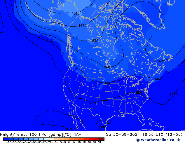 Height/Temp. 100 hPa NAM So 22.09.2024 18 UTC