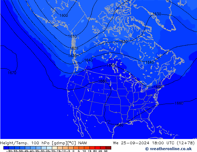 Height/Temp. 100 hPa NAM Qua 25.09.2024 18 UTC