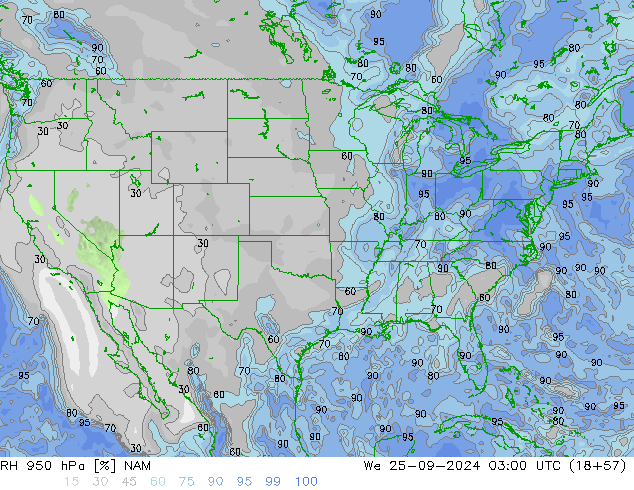 RH 950 hPa NAM We 25.09.2024 03 UTC