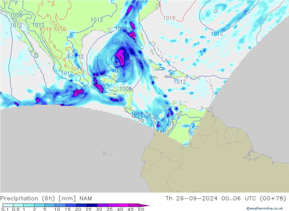 Yağış (6h) NAM Per 26.09.2024 06 UTC