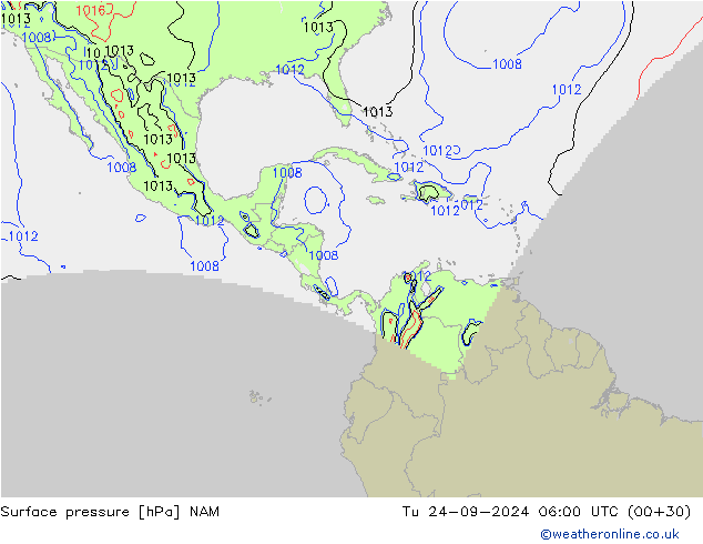 pression de l'air NAM mar 24.09.2024 06 UTC