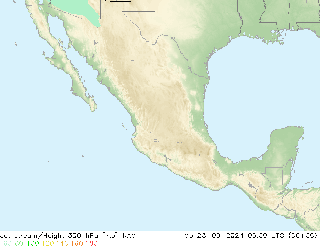 Jet stream/Height 300 hPa NAM Mo 23.09.2024 06 UTC