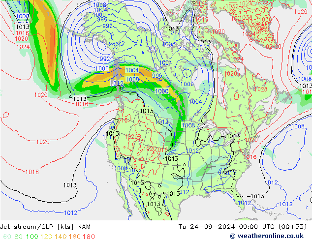 Jet Akımları/SLP NAM Sa 24.09.2024 09 UTC