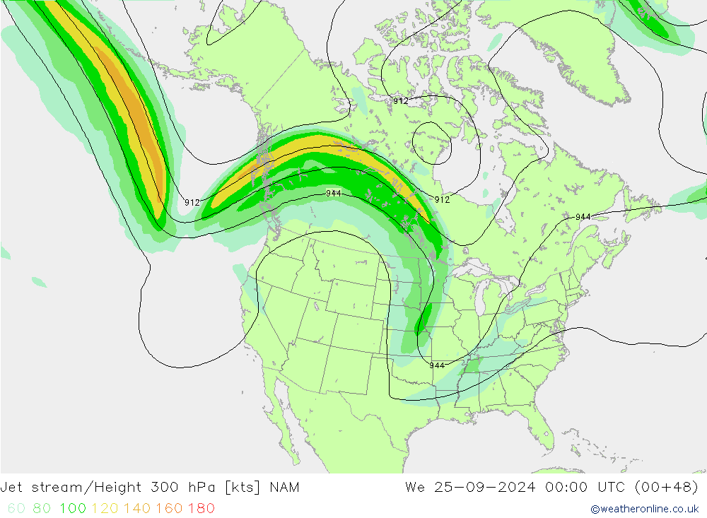 Polarjet NAM Mi 25.09.2024 00 UTC