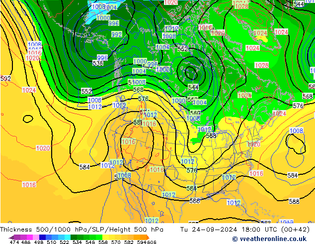 Espesor 500-1000 hPa NAM mar 24.09.2024 18 UTC