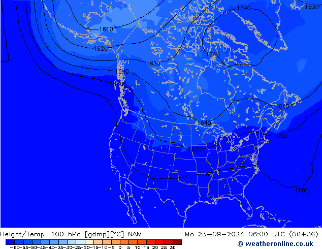 Height/Temp. 100 hPa NAM 星期一 23.09.2024 06 UTC