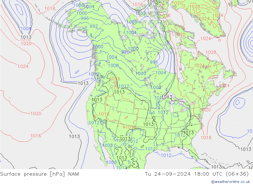 Yer basıncı NAM Sa 24.09.2024 18 UTC