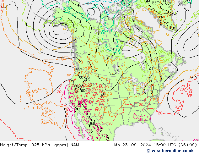 Height/Temp. 925 hPa NAM  23.09.2024 15 UTC