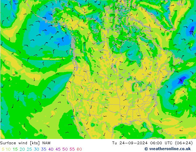 Surface wind NAM Tu 24.09.2024 06 UTC