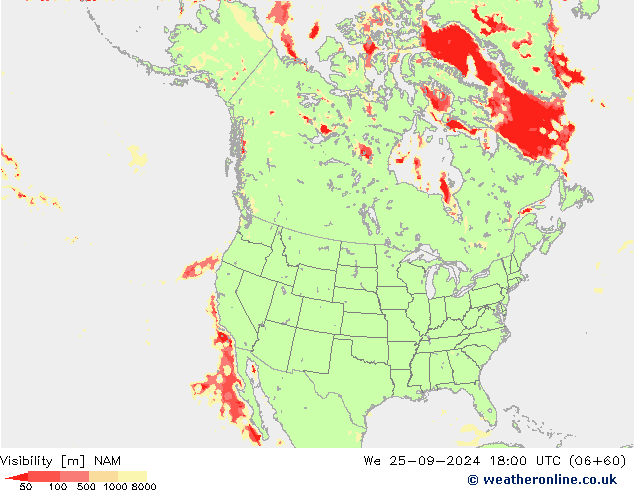 Visibility NAM We 25.09.2024 18 UTC