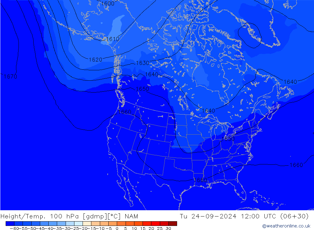 Height/Temp. 100 гПа NAM вт 24.09.2024 12 UTC