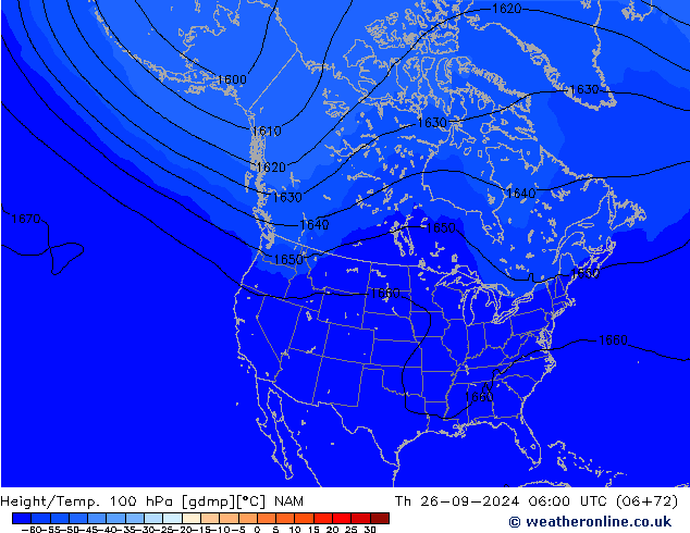 Height/Temp. 100 hPa NAM Th 26.09.2024 06 UTC