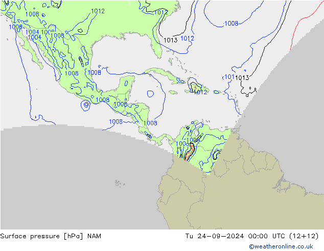 Yer basıncı NAM Sa 24.09.2024 00 UTC