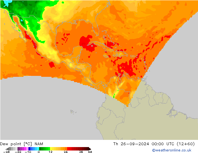 точка росы NAM чт 26.09.2024 00 UTC