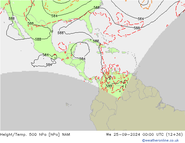 Height/Temp. 500 hPa NAM We 25.09.2024 00 UTC