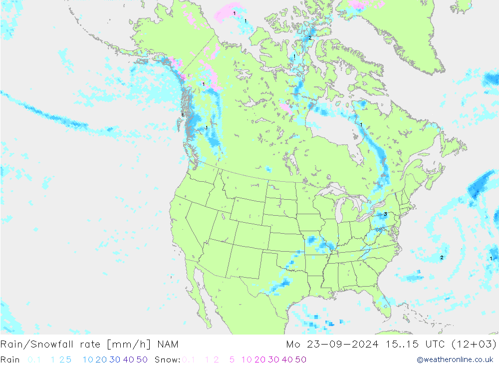 Rain/Snowfall rate NAM Seg 23.09.2024 15 UTC