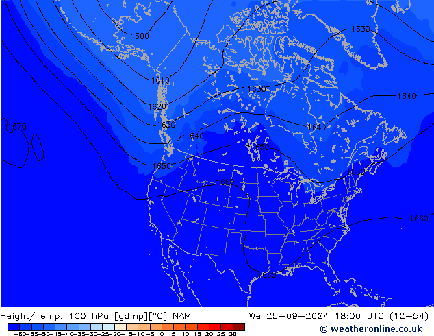 Height/Temp. 100 hPa NAM We 25.09.2024 18 UTC