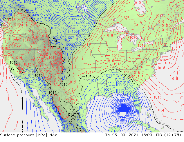 Surface pressure NAM Th 26.09.2024 18 UTC