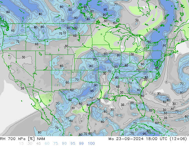 700 hPa Nispi Nem NAM Pzt 23.09.2024 18 UTC