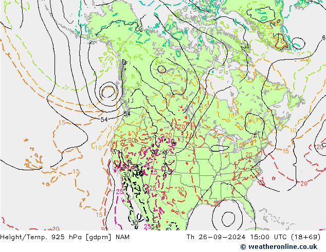 Height/Temp. 925 hPa NAM Th 26.09.2024 15 UTC