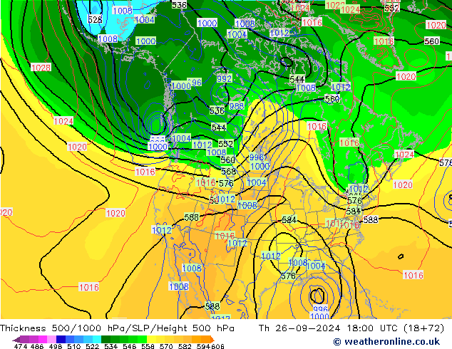 Schichtdicke 500-1000 hPa NAM Do 26.09.2024 18 UTC