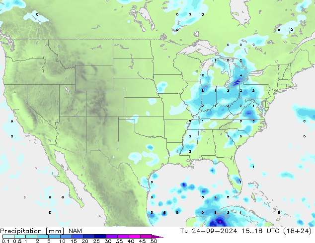 Precipitazione NAM mar 24.09.2024 18 UTC