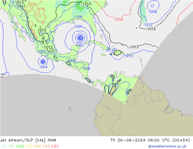 Prąd strumieniowy NAM czw. 26.09.2024 06 UTC