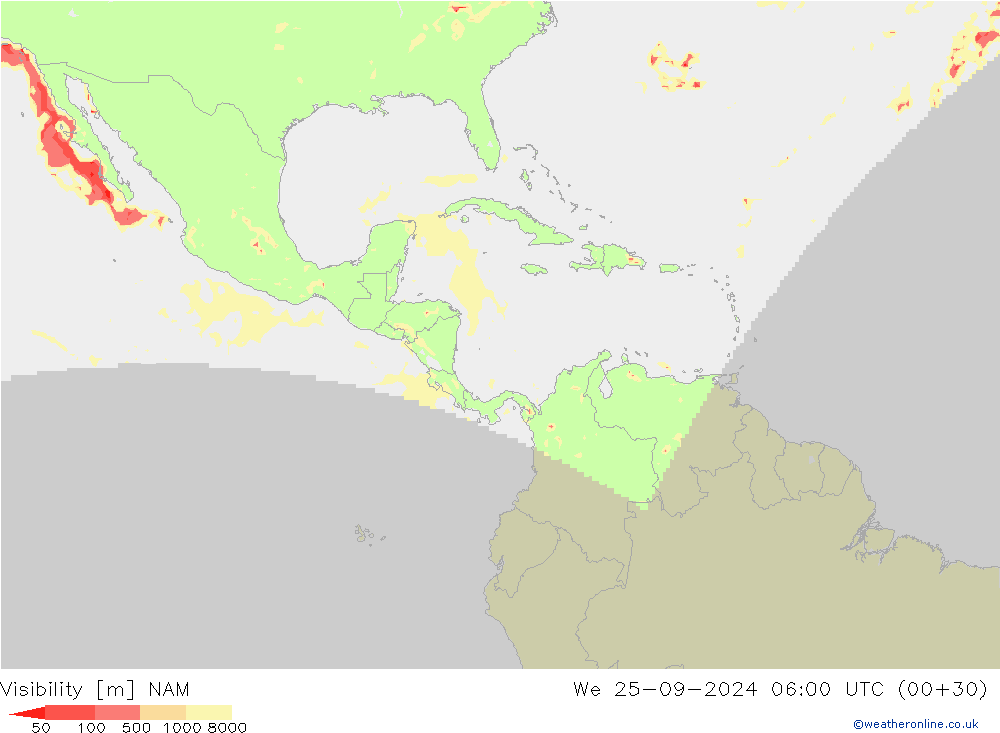 Visibility NAM We 25.09.2024 06 UTC