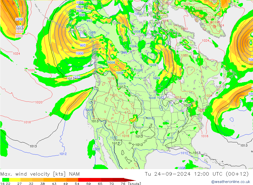 Max. wind velocity NAM mar 24.09.2024 12 UTC