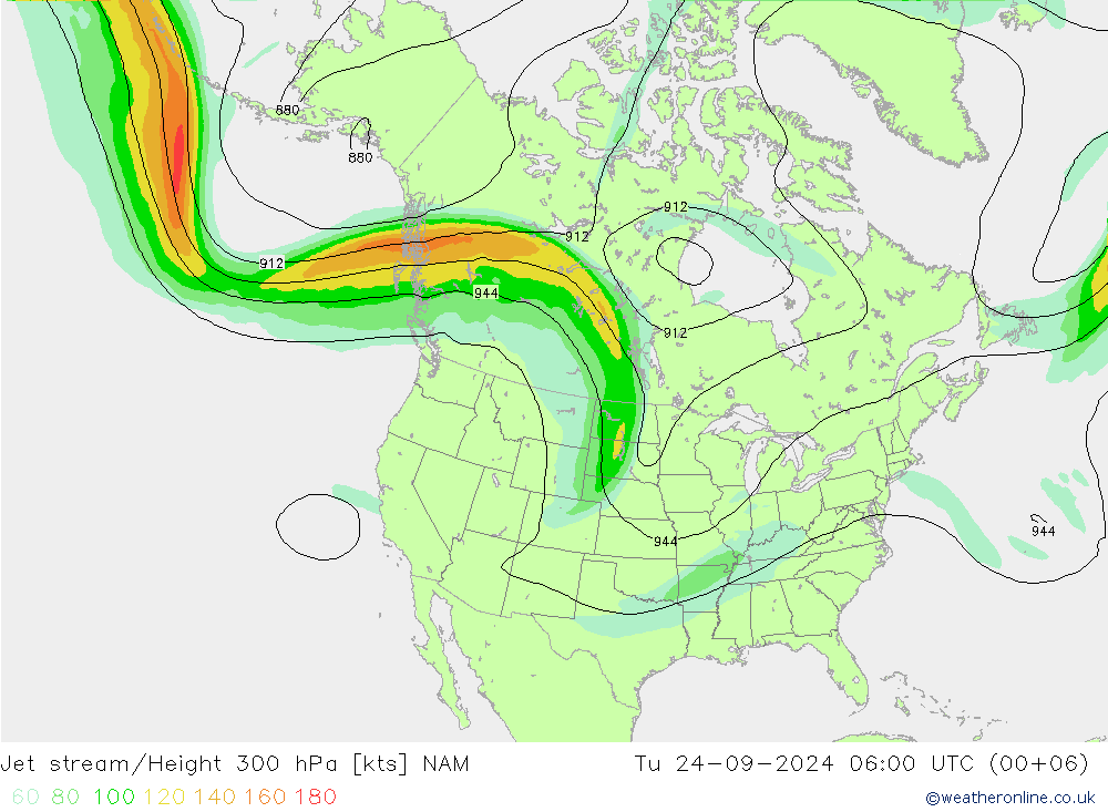 Prąd strumieniowy NAM wto. 24.09.2024 06 UTC