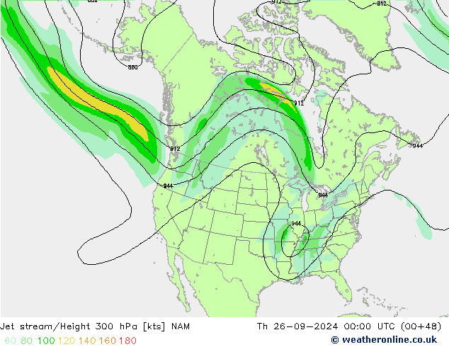 Jet Akımları NAM Per 26.09.2024 00 UTC