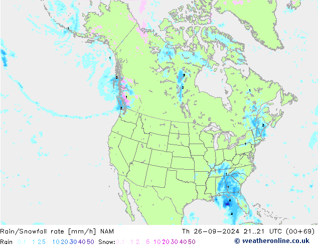 Rain/Snowfall rate NAM  26.09.2024 21 UTC