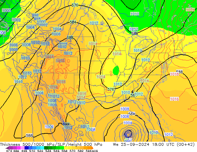 Dikte 500-1000hPa NAM wo 25.09.2024 18 UTC