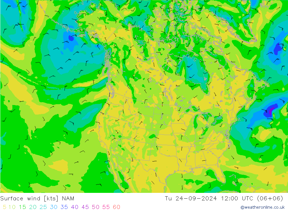 Bodenwind NAM Di 24.09.2024 12 UTC