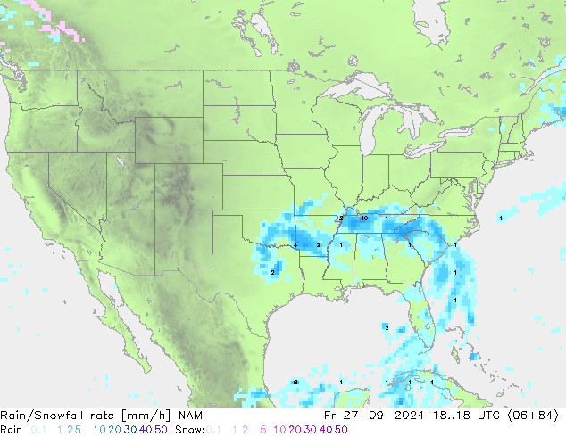 Rain/Snowfall rate NAM pt. 27.09.2024 18 UTC