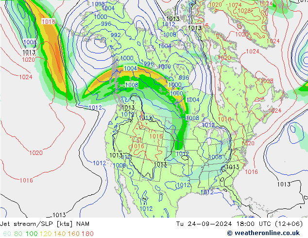 Corriente en chorro NAM mar 24.09.2024 18 UTC