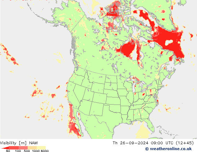 Dohlednost NAM Čt 26.09.2024 09 UTC