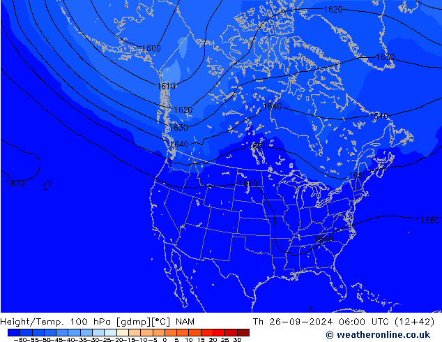 Hoogte/Temp. 100 hPa NAM do 26.09.2024 06 UTC