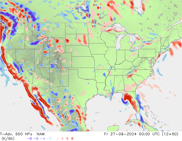 T-Adv. 500 hPa NAM Fr 27.09.2024 00 UTC