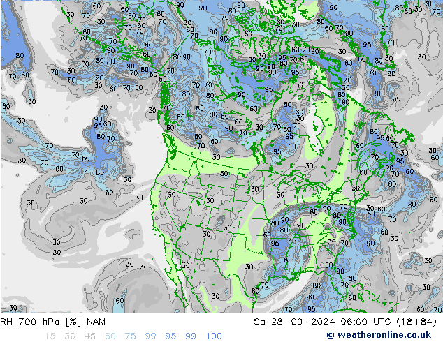 RV 700 hPa NAM za 28.09.2024 06 UTC