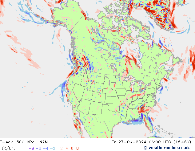 T-Adv. 500 hPa NAM Fr 27.09.2024 06 UTC