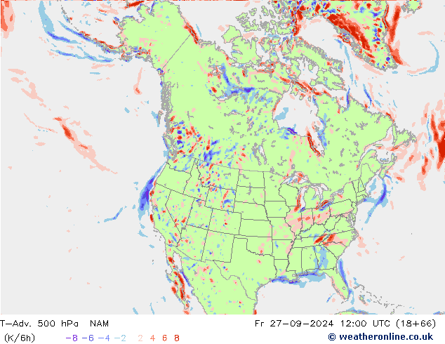 T-Adv. 500 hPa NAM Fr 27.09.2024 12 UTC