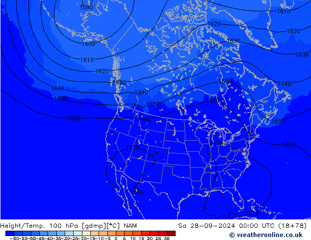 Géop./Temp. 100 hPa NAM sam 28.09.2024 00 UTC