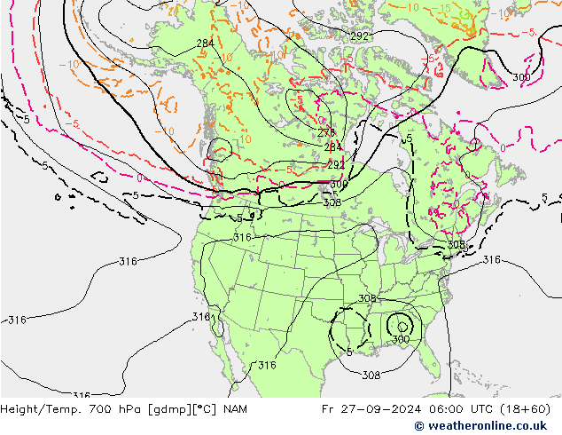 Height/Temp. 700 hPa NAM pt. 27.09.2024 06 UTC