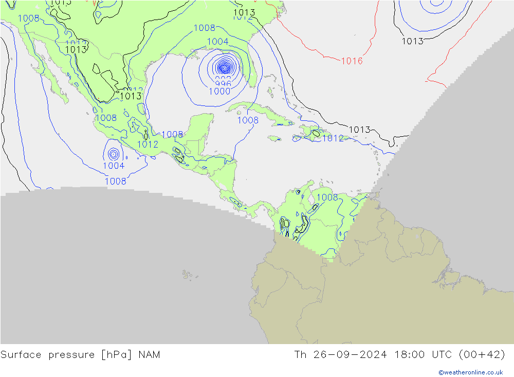 ciśnienie NAM czw. 26.09.2024 18 UTC