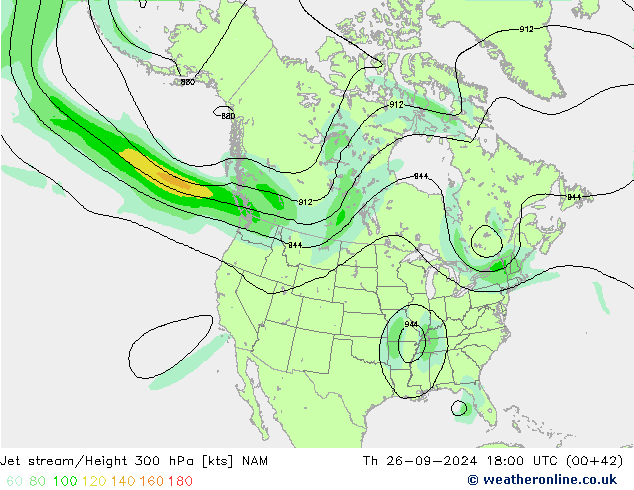 Corrente a getto NAM gio 26.09.2024 18 UTC