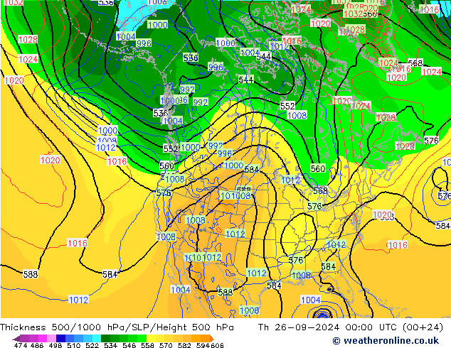 Schichtdicke 500-1000 hPa NAM Do 26.09.2024 00 UTC