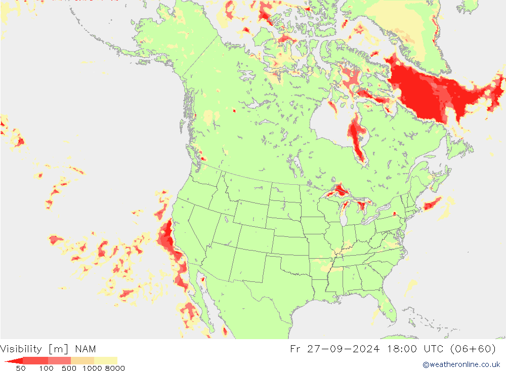 Visibilità NAM ven 27.09.2024 18 UTC