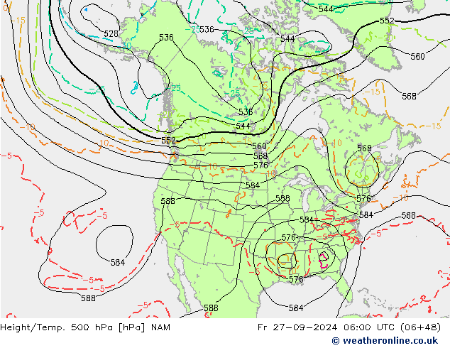 Height/Temp. 500 hPa NAM  27.09.2024 06 UTC