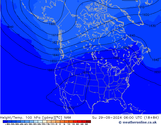 Height/Temp. 100 hPa NAM dom 29.09.2024 06 UTC